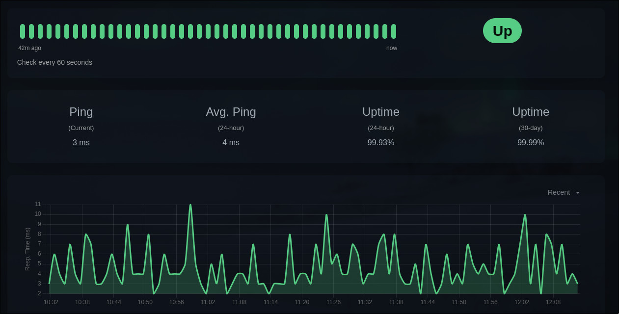 Wordpress Veebihaldus - Uptime Kuma Raport